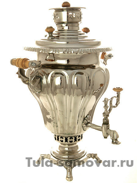 Угольный никелированный самовар 5 литров груша фабрика братьев Шемариных, арт. 480544