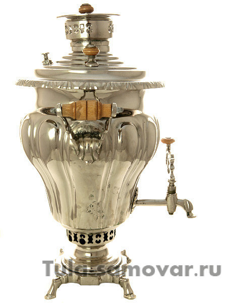 Угольный никелированный самовар 5 литров груша фабрика братьев Шемариных, арт. 480544