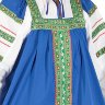 Русский сарафан "Забава" - синий сарафан и блузка XS-L