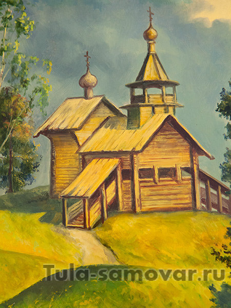 Поднос "Летняя деревня" прямоугольный