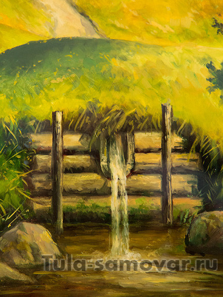 Поднос "Летняя деревня" прямоугольный