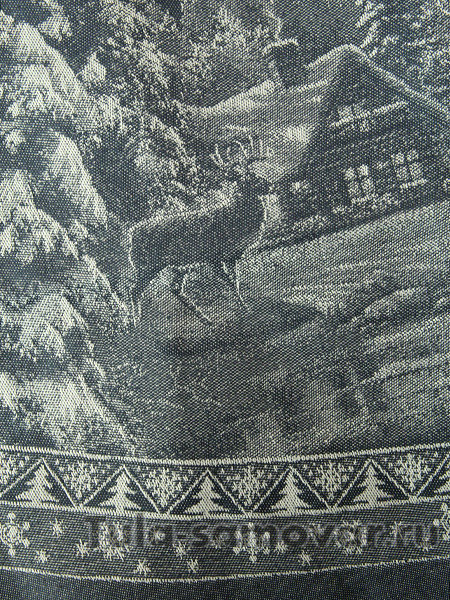 Скатерть круглая "Зима" синяя, d-178 см