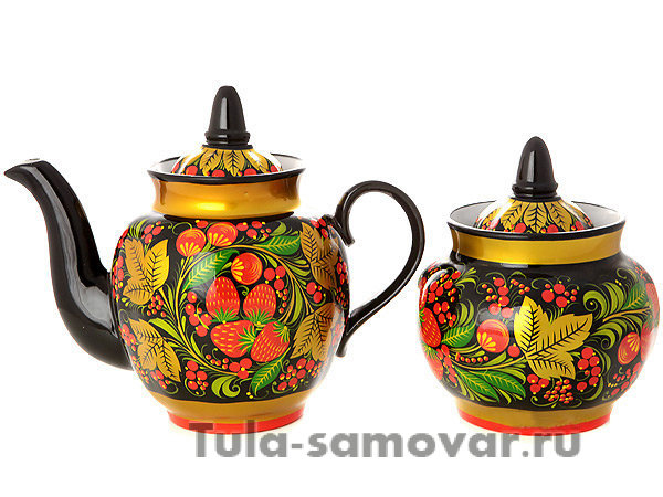 Чайный сервиз "Хохлома классическая" на 6 персон Хохлома