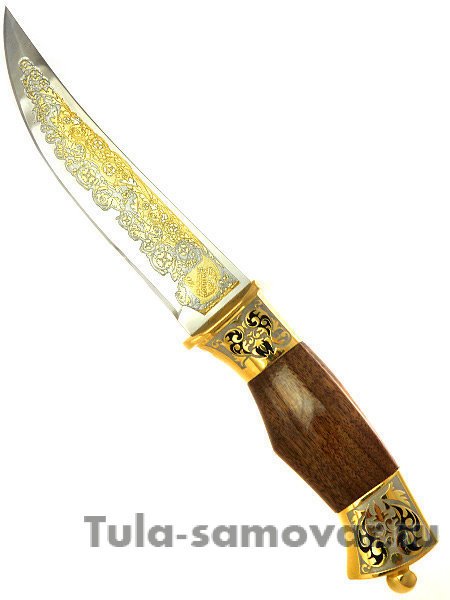 Сувенирный нож Златоуст "Гюрза" в кожаных ножнах
