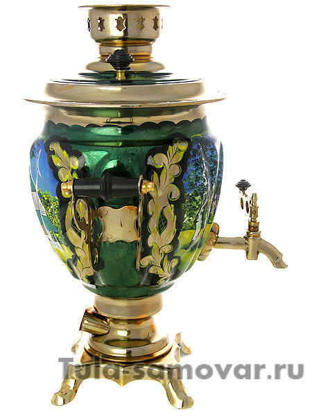 Набор самовар электрический 3 литра с художественной росписью "Ясная поляна", арт. 150417