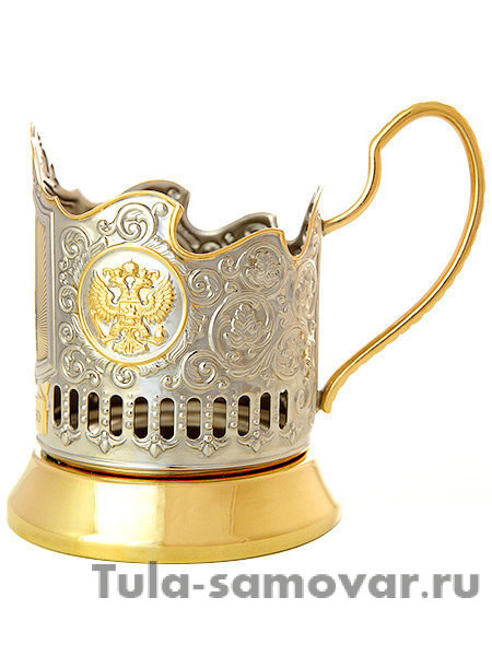 Подстаканник с позолотой "Санкт-Петербург" Кольчугино