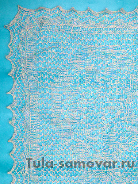 Оренбургский пуховый платок, паутинка серая, арт. А 160-03