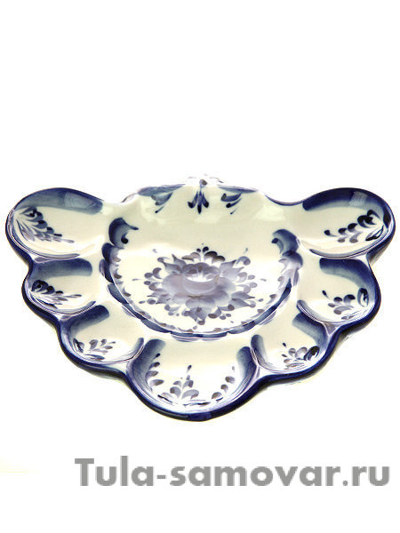 Пасхальница под кулич и яиц "Листок лотоса" Гжель